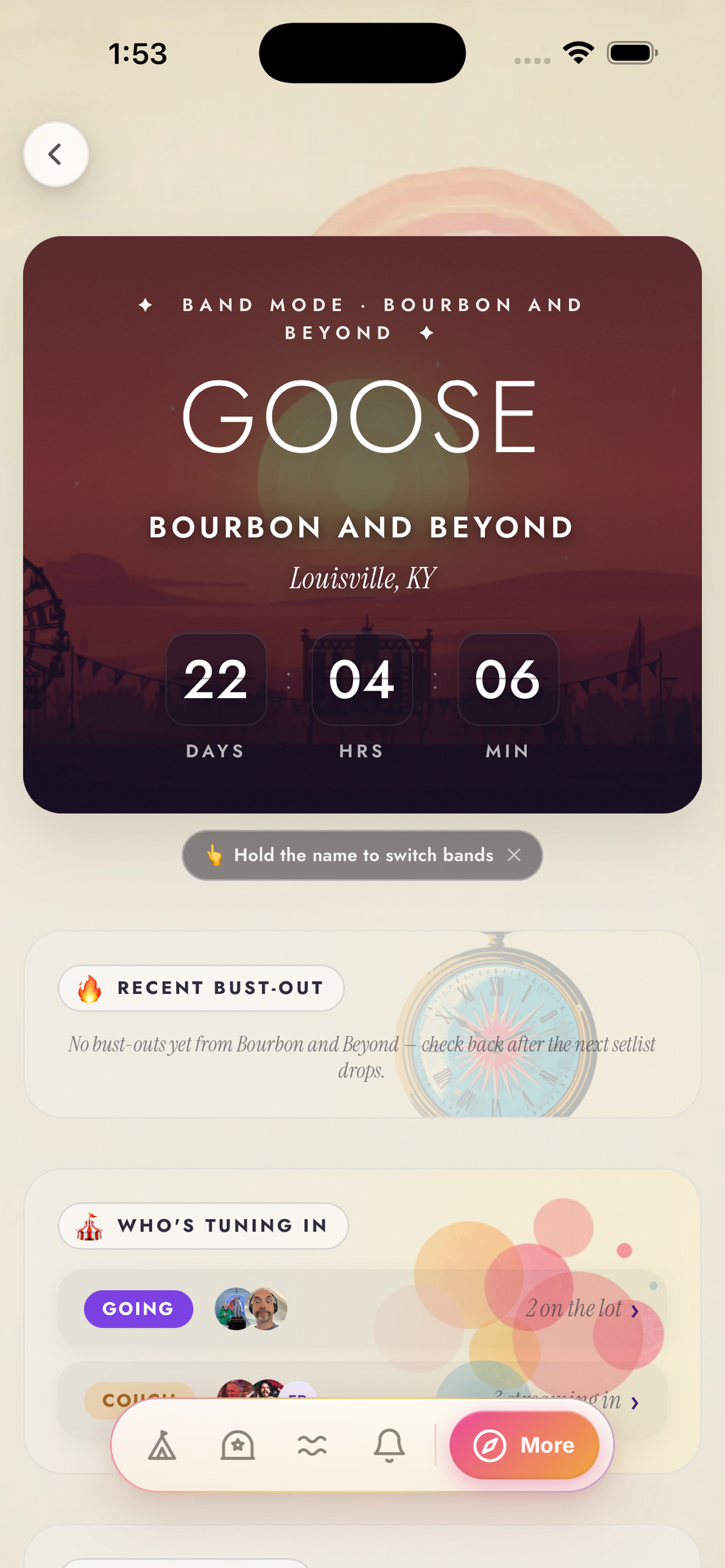 The Goose page in the Zabriskie iPhone app
