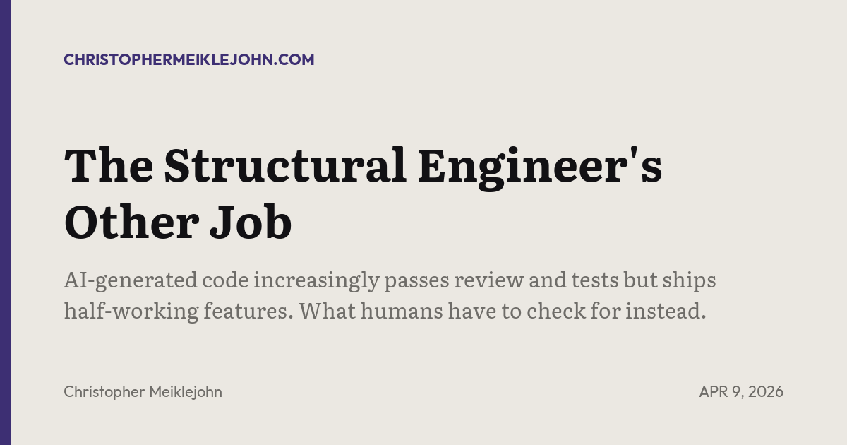 The Structural Engineer's Other Job · AI-generated code increasingly ...